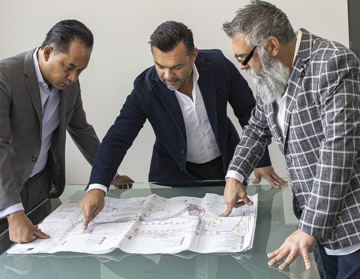 Roma team reviewing project plans