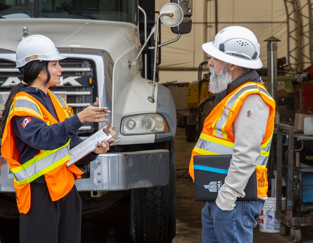 Roma safety leaders reviewing procedures on site